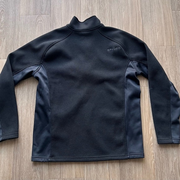 Spyder Men's 1/4 Quarter Zip Outbound Jacket Pullover Sweater Black blue Size XL - Picture 3 of 5